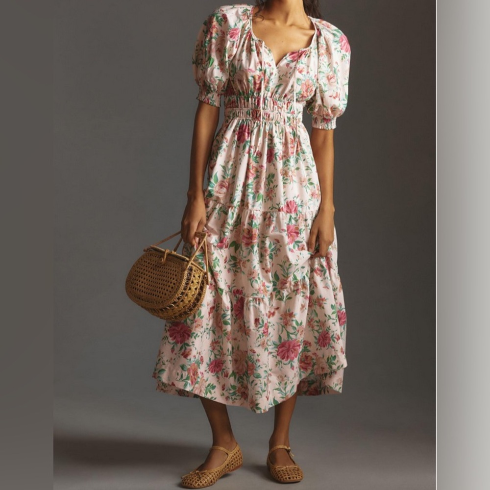 Anthropologie The Somerset Maxi Dress Puff-Sleeve Edition